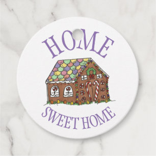 Home Sweet Home Gingerbread House Holiday Favour Tags