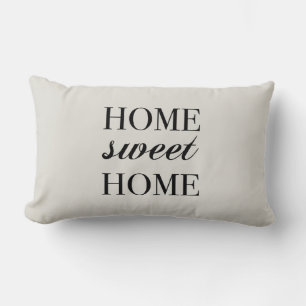Home Sweet Home Greige Farmhouse Pillow