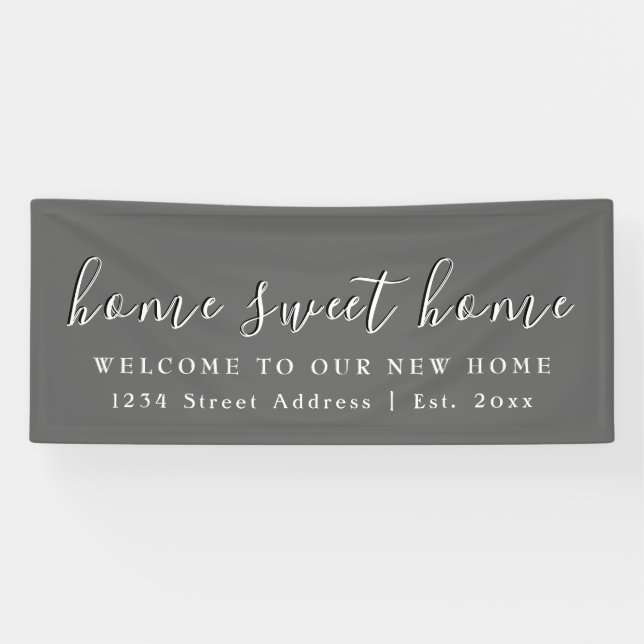 Home Sweet Home | Grey |  Housewarming Party Banner (Horizontal)