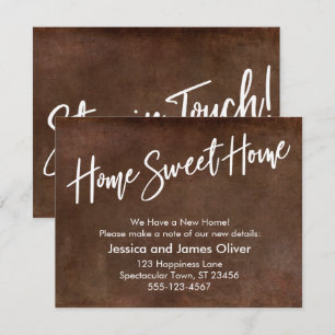Home Sweet Home Grunge Brown Announcement