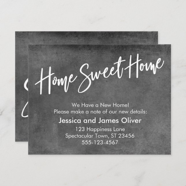 "Home Sweet Home" Grunge Grey Announcement (Front/Back)