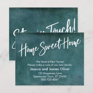 Home Sweet Home Grunge Teal Announcement