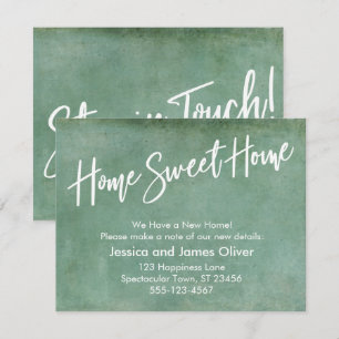 Home Sweet Home Grunge Turquoise Announcement