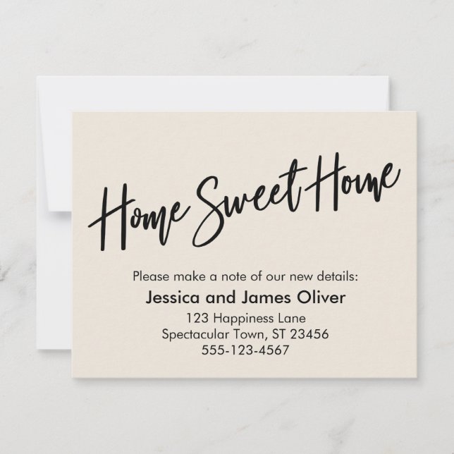 Home Sweet Home Handwriting Cream Announcement (Front)
