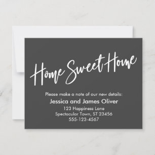 Home Sweet Home Handwriting Grey Announcement