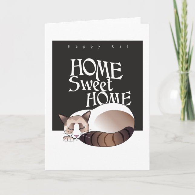 Home sweet home - Happy cat Card (Front)