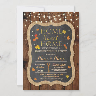Home Sweet Home Housewarming Fall Leaves Invite