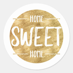home sweet home , housewarming party classic round sticker