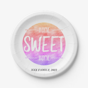 home sweet home , housewarming party paper plate