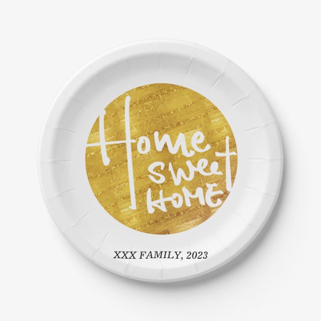 home sweet home , housewarming party paper plate (Front)