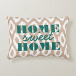 Home Sweet Home Ikat Ogee Accent Pillow<br><div class="desc">Totally customisable accent pillow,  click the blue "Customise it" button to change the background colour AND the text colour for a look that is all yours!</div>