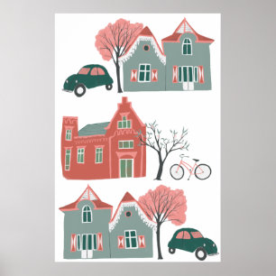 Home Sweet Home Illustration Poster