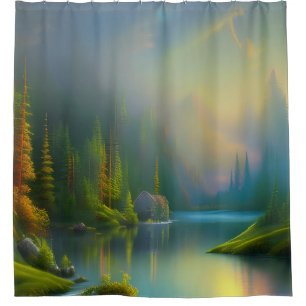 Home Sweet Home in the woods Shower Curtain