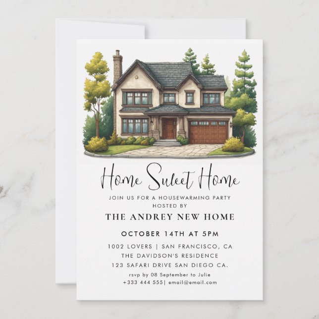 Home Sweet Home Invitation (Front)