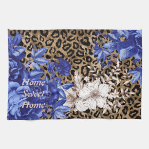 Home Sweet Home Leopard Floral Kitchen Towel
