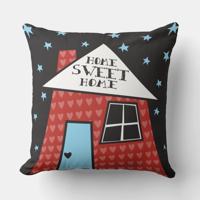 HOME SWEET HOME Little House Throw Pillow (Front)