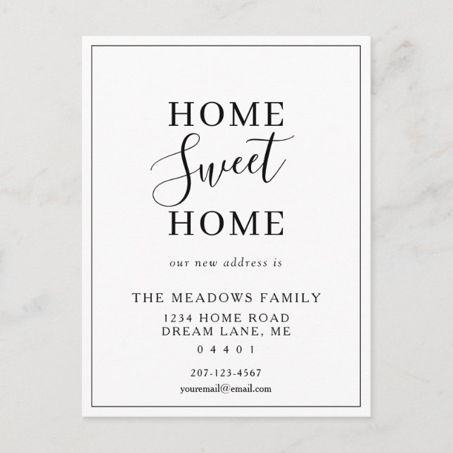 Home Sweet Home Minimalist Moving  Announcement Postcard (Front)