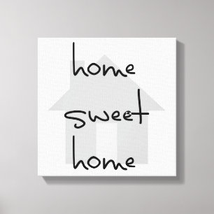 home sweet home modern black white grey simple canvas print
