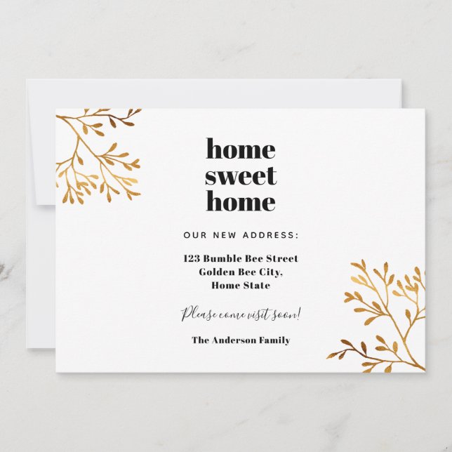 Home sweet home modern elegant moving announcement (Front)