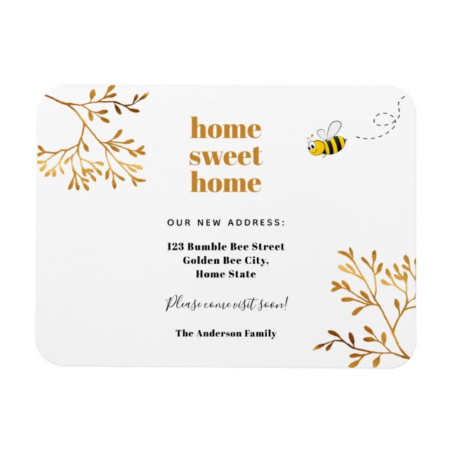 Home sweet home modern elegant moving magnet (Horizontal)