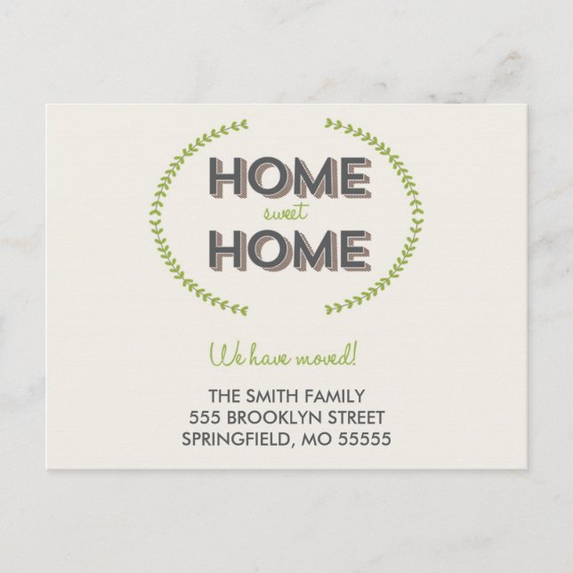 HOME SWEET HOME | MOVING ANNOUNCEMENT POSTCARD (Front)