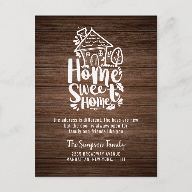 Home Sweet Home Moving Announcement Postcard (Front)
