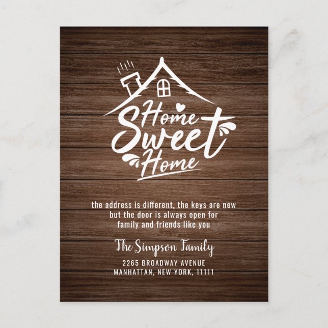 Home Sweet Home Moving Announcement Postcard (Front)