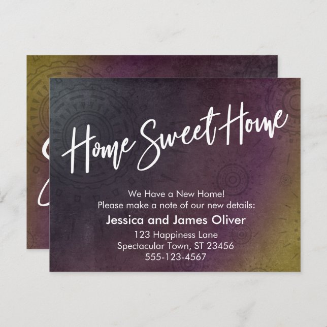 Home Sweet Home Multicolored Grunge Burst Card (Front/Back)