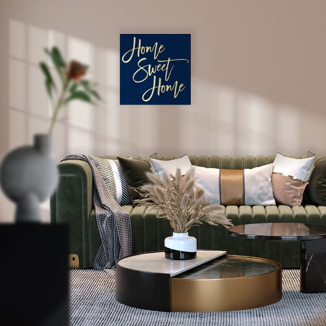 Home Sweet Home Navy Blue Luxury Real Foil Prints (Creator Uploaded)