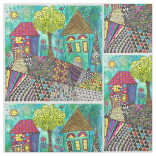Home Sweet Home Neighbourhood Houses Fabric