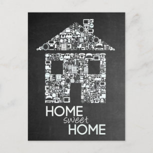 Home Sweet Home New Address Chalkboard Note Card