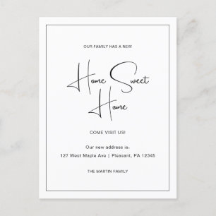 Home Sweet Home New Address Moving Announcement Postcard