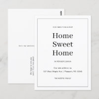 Home Sweet Home New Address Moving Announcement