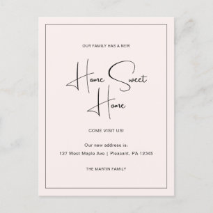 Home Sweet Home New Address Moving Announcement Postcard