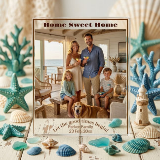 Home Sweet Home New Beach House Vibes Family Photo Acrylic Sign