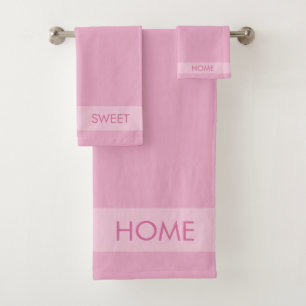 Home Sweet Home on Rose Gold Bath Towel Set