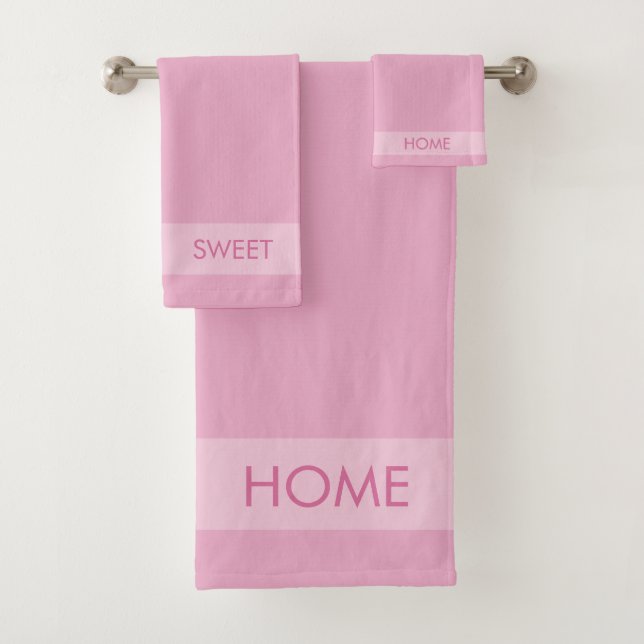 Home Sweet Home on Rose Gold Bath Towel Set (Insitu)