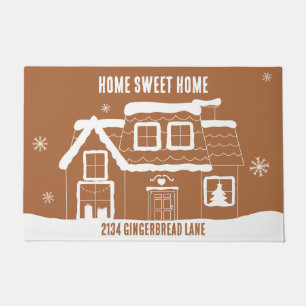 HOME SWEET HOME or Custom Text Gingerbread House Doormat