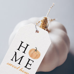 Home Sweet Home   Orange Pumpkin   Fall Season Gift Tags
