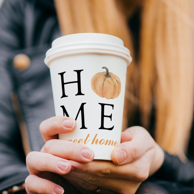 Home Sweet Home | Orange Pumpkin | Fall Season Paper Cups (Creator Uploaded)