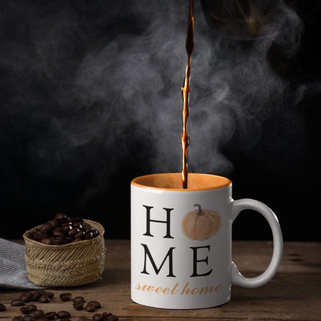 Home Sweet Home | Orange Pumpkin | Fall Season Two-Tone Coffee Mug (Creator Uploaded)