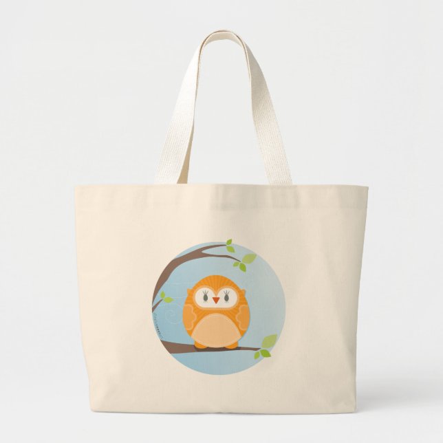 HOME SWEET HOME :: Owl in a tree 4 Large Tote Bag (Front)