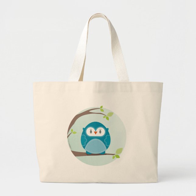 HOME SWEET HOME :: Owl in a tree 5 Large Tote Bag (Front)