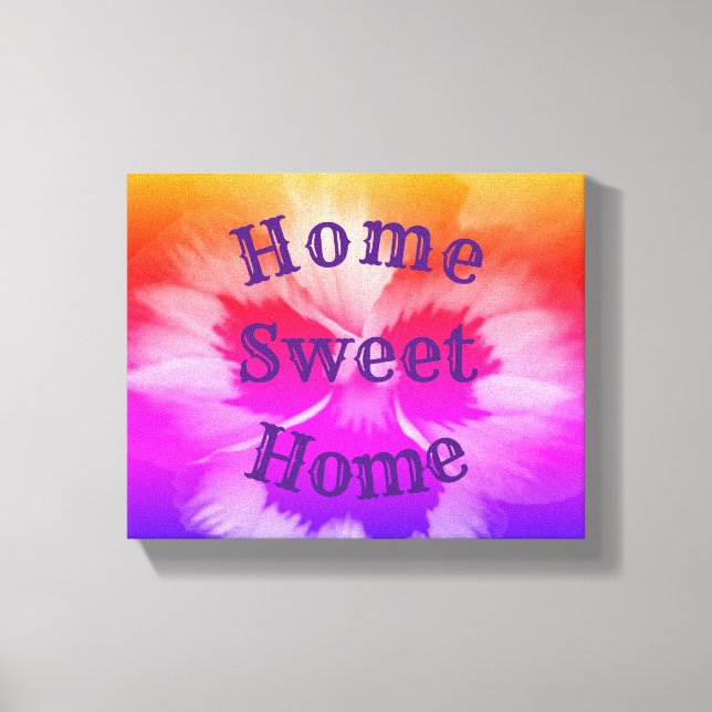 Home Sweet Home Pansy Flower  Canvas Print (Front)