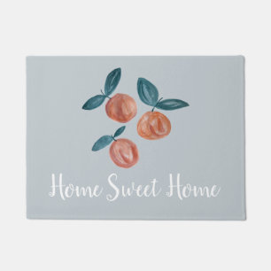 Home Sweet Home Peaches Grey Floor Mat