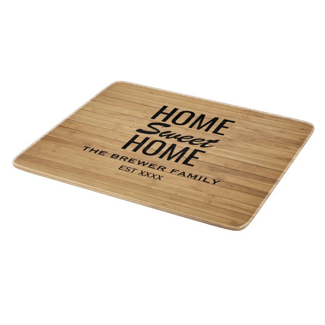 Home Sweet Home Personalised Cutting Board (Corner)