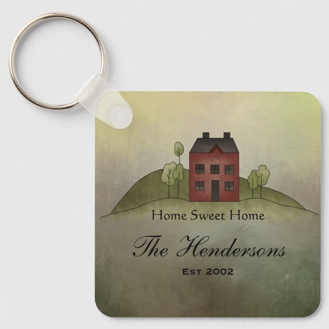 Home Sweet Home Personalised Name key Chain (Front)