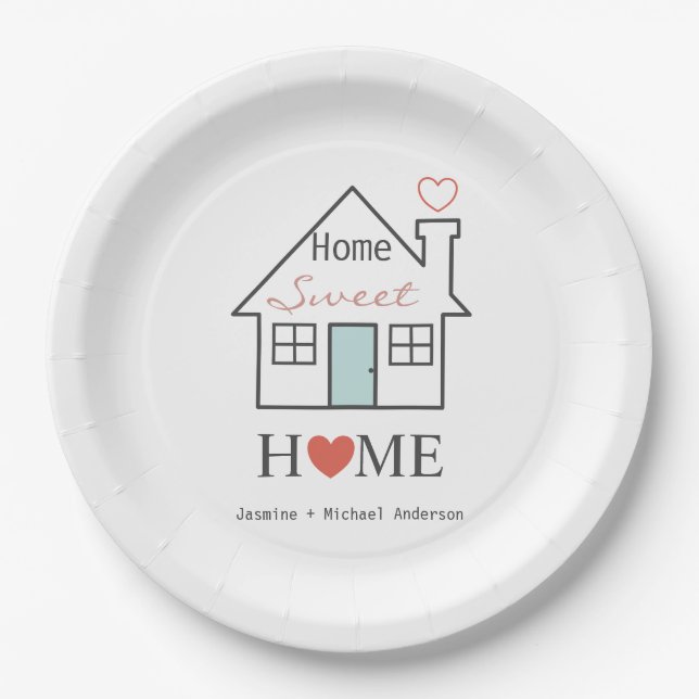 Home Sweet Home personalised Paper Plate (Front)
