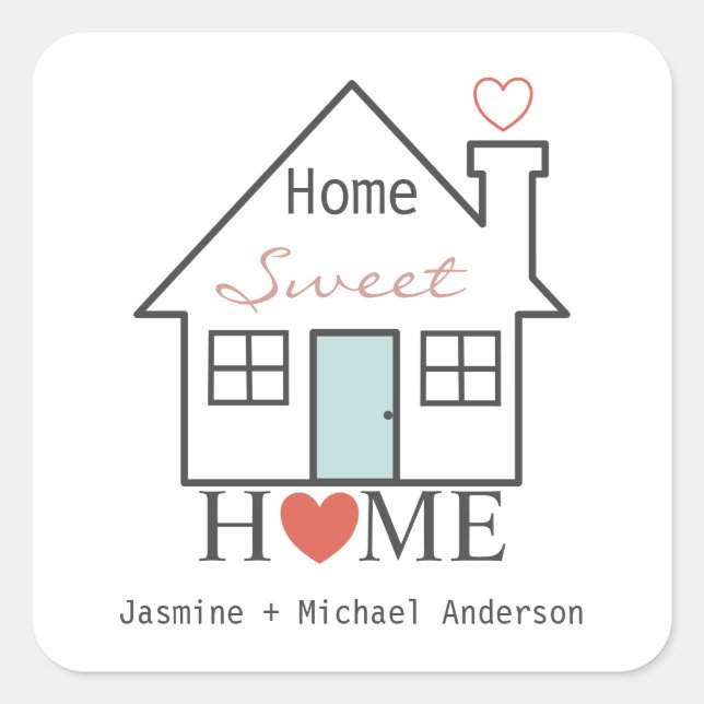 Home Sweet Home personalised Square Sticker (Front)