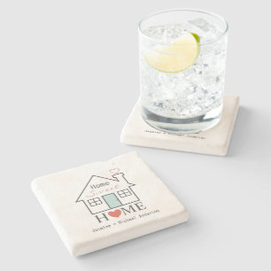 Home Sweet Home personalised Stone Coaster